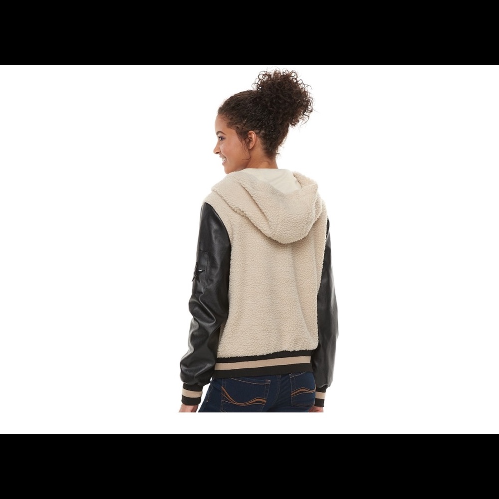madden NYC Juniors' Sherpa Varsity Jacket - Picture 2 of 3